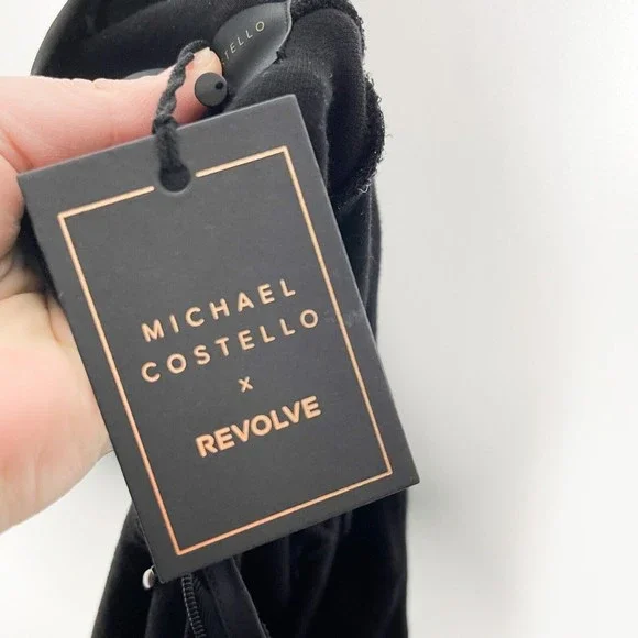 Michael Costello x REVOLVE Evelyn Bodysuit Women's Black Cutout Size Medium NEW - Picture 11 of 11